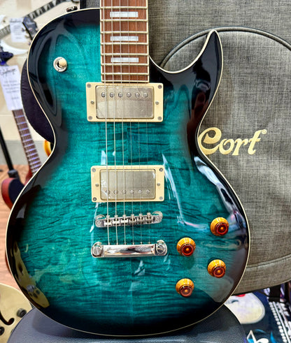🌟 2025 LAUNCH OFFER 🌟 Cort CR250 Les Paul Guitar~ Dark Blue Burst + BAG!