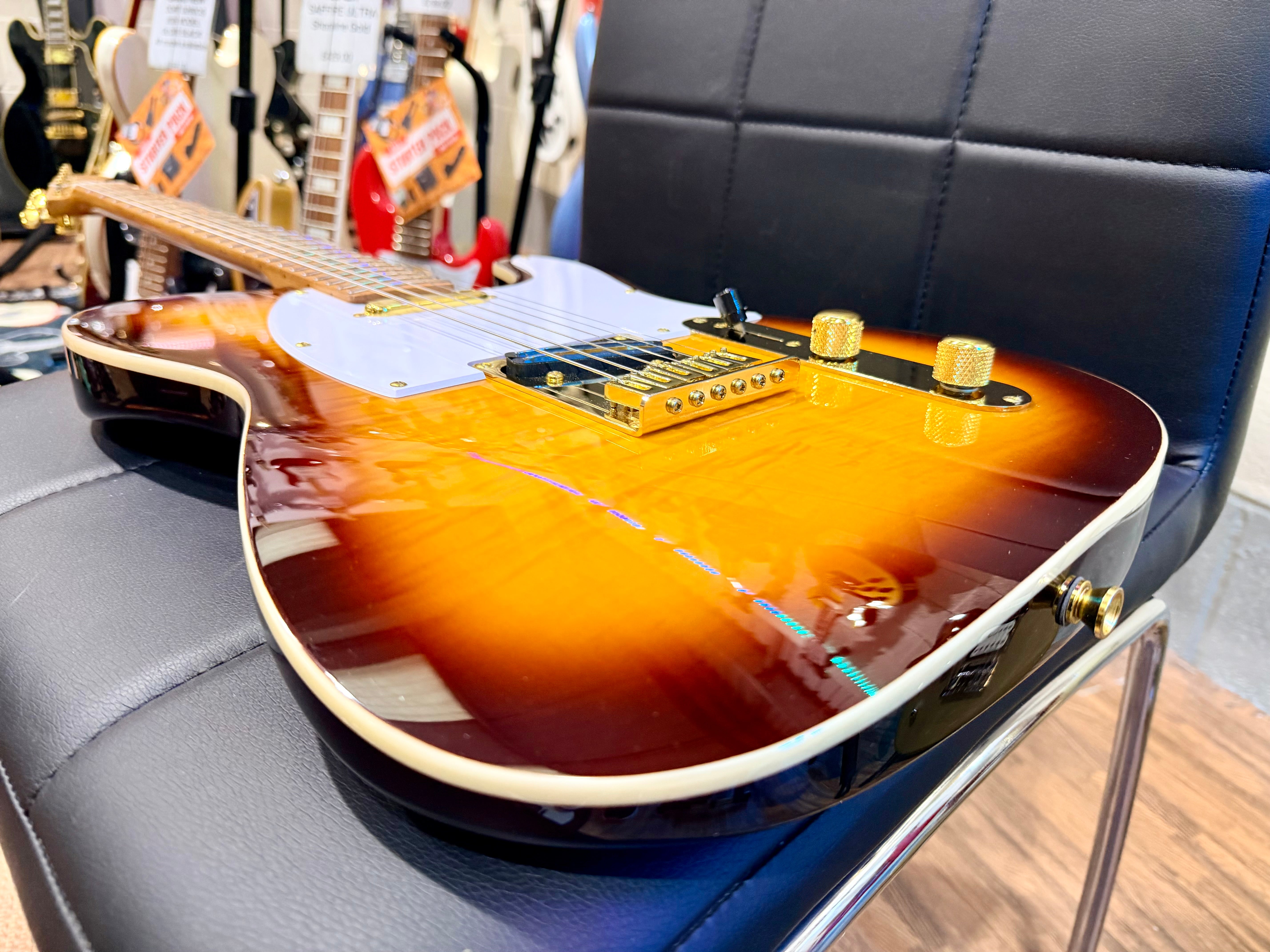 ☀️RICHIE KOTZEN☀️ JET JT-600 Roasted Maple Telecaster Style Guitar~Tobacco Burst