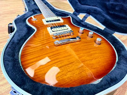 🔥2018🔥 ESP LTD EC-1000 Deluxe Amber Sunburst Electric Guitar + Case~ Abalone!
