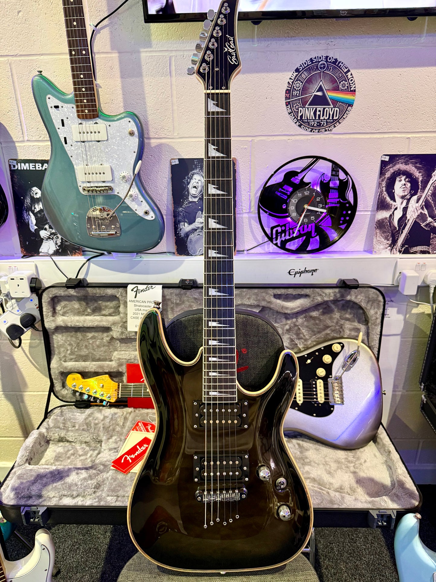 🔥MINT🔥 2023 East Coast GV320 Super Strat Electric Guitar~ Black Ice Burst!