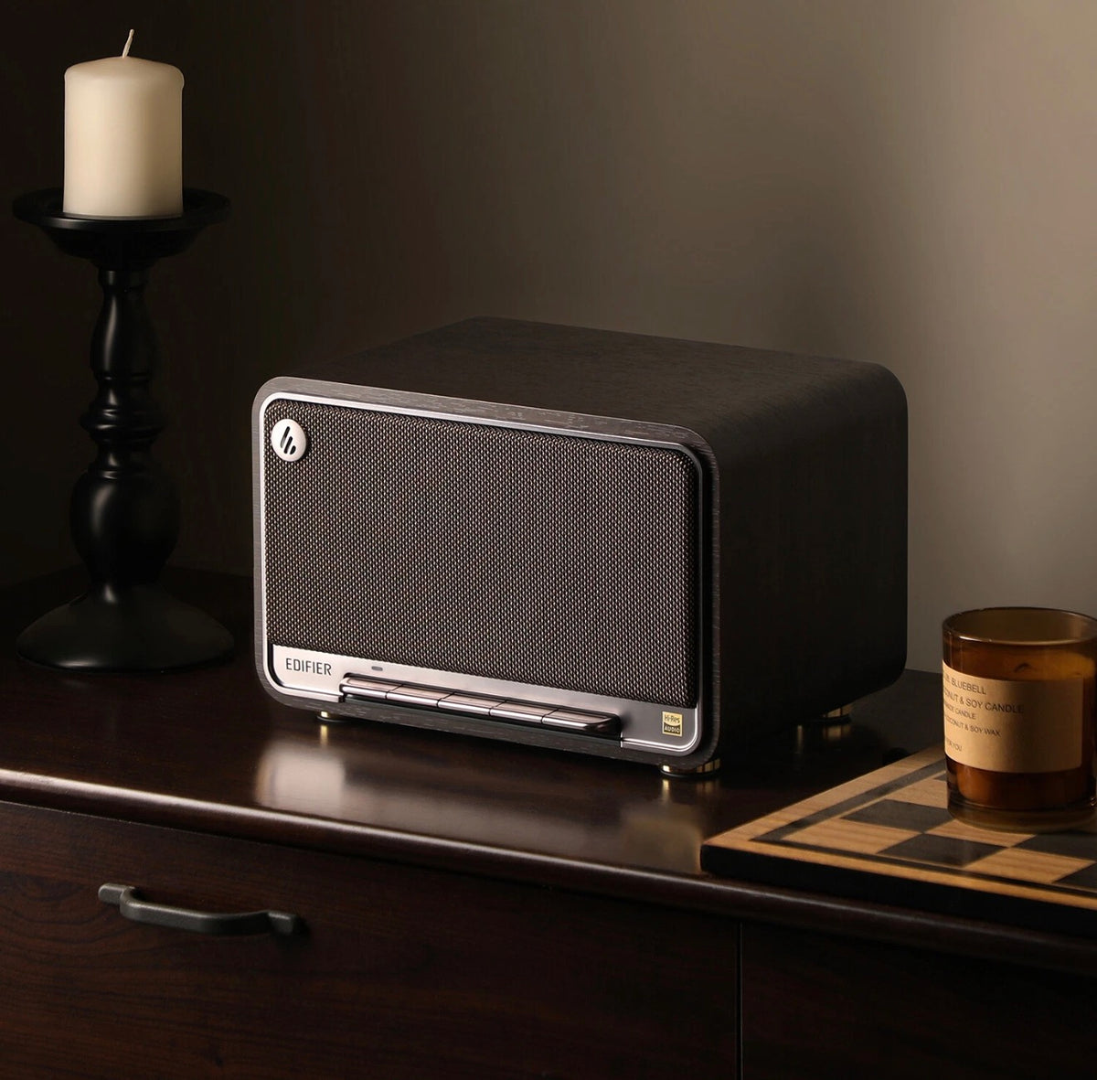 Edifier D32 Tabletop Retro Bluetooth Speaker Hi-Fi Hi-Res Audio 60W RMS - Black Walnut
