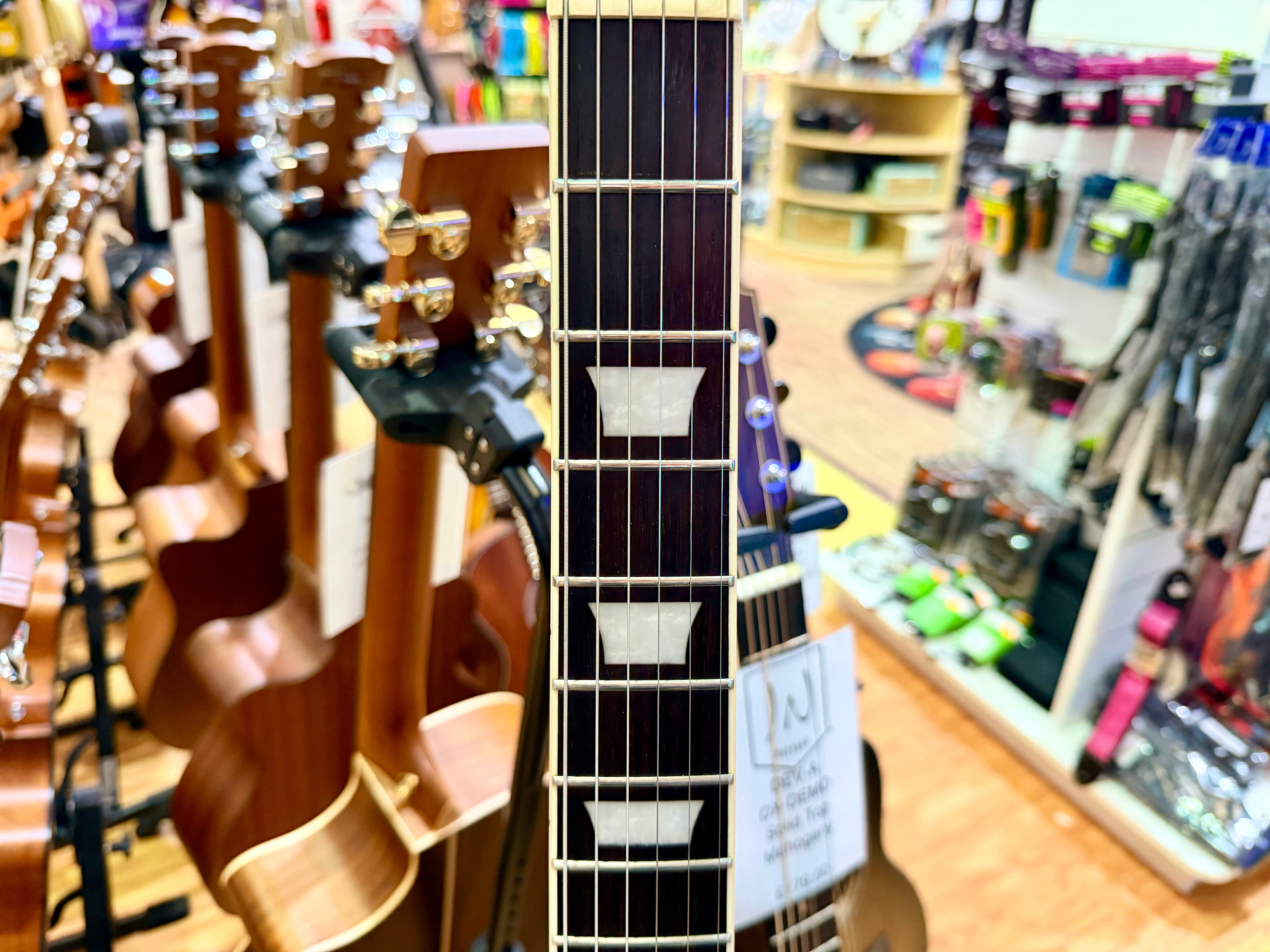 🔥MINT🔥 Vintage V100T BK ReIssued Series Electric Guitar~ Flamed Thru Black LP!