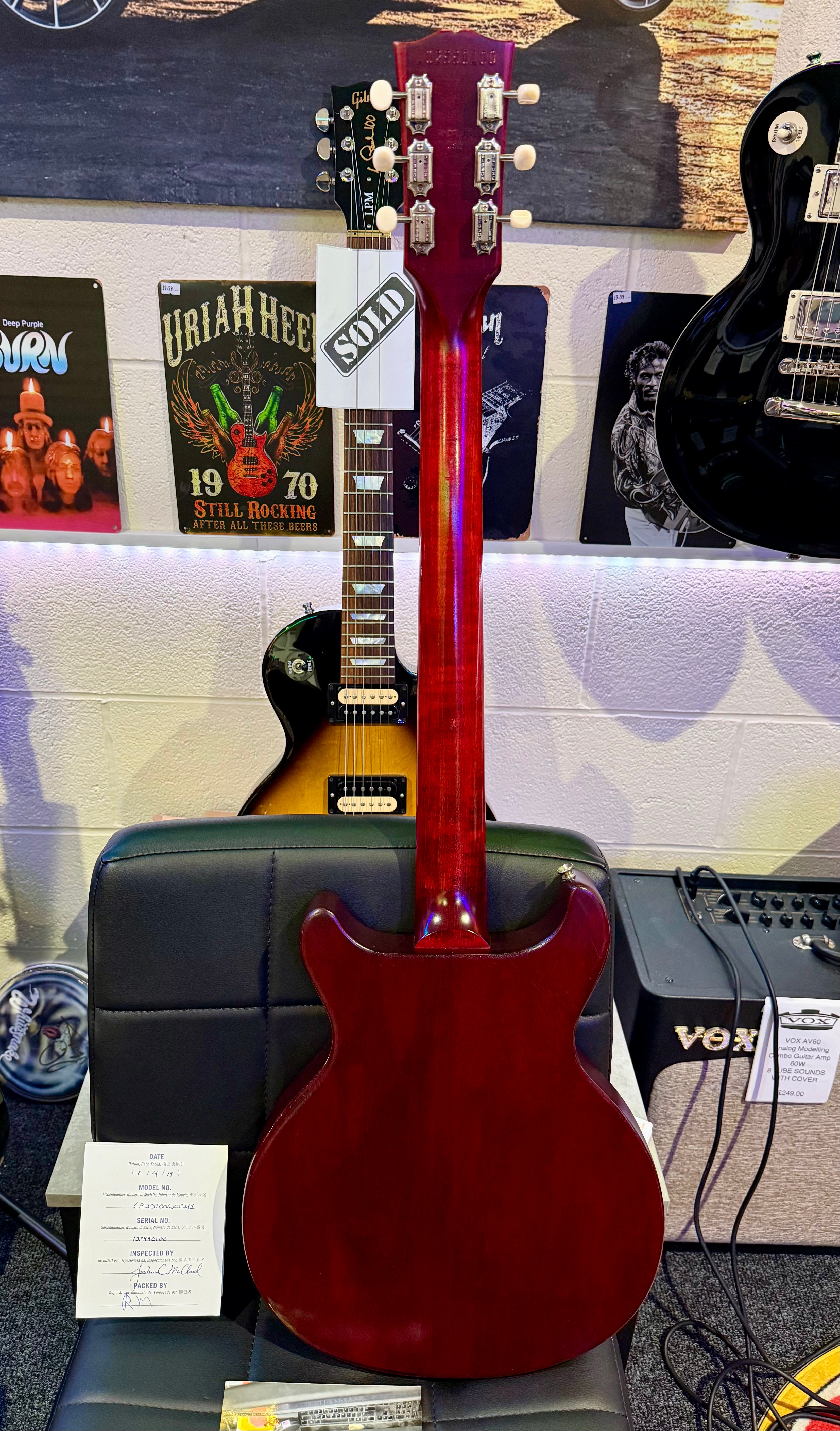 🌟2019🌟 Gibson Les Paul Junior Tribute DC Worn Cherry~ Double Cut~ Dog Ear P90!