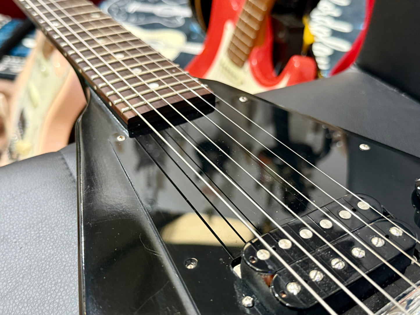 🔥2011 USA🔥 Gibson Melody maker Flying V~ Matte Black Satin~ Gig Bag & Docs!