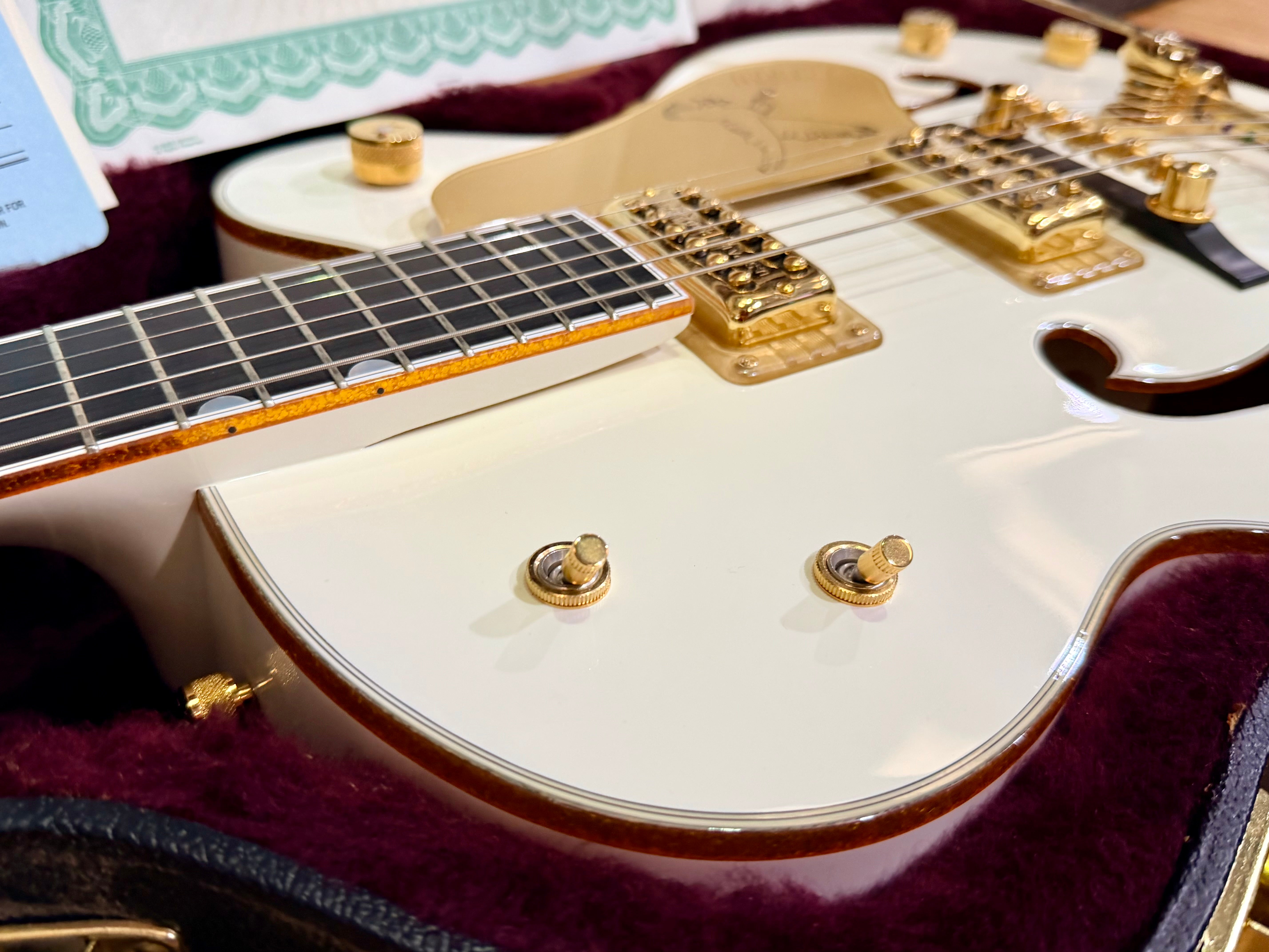 ✨MINT✨ 2013 Gretsch G6136T White Falcon MIJ~ Japan~ Bigsby~ Case & Docs~ Gold!