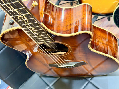 🔥HAWAIIAN KOA🔥 2022 Taylor K24ce~ V-Class~ Shaded Edgeburst~ USA + Hard Case!