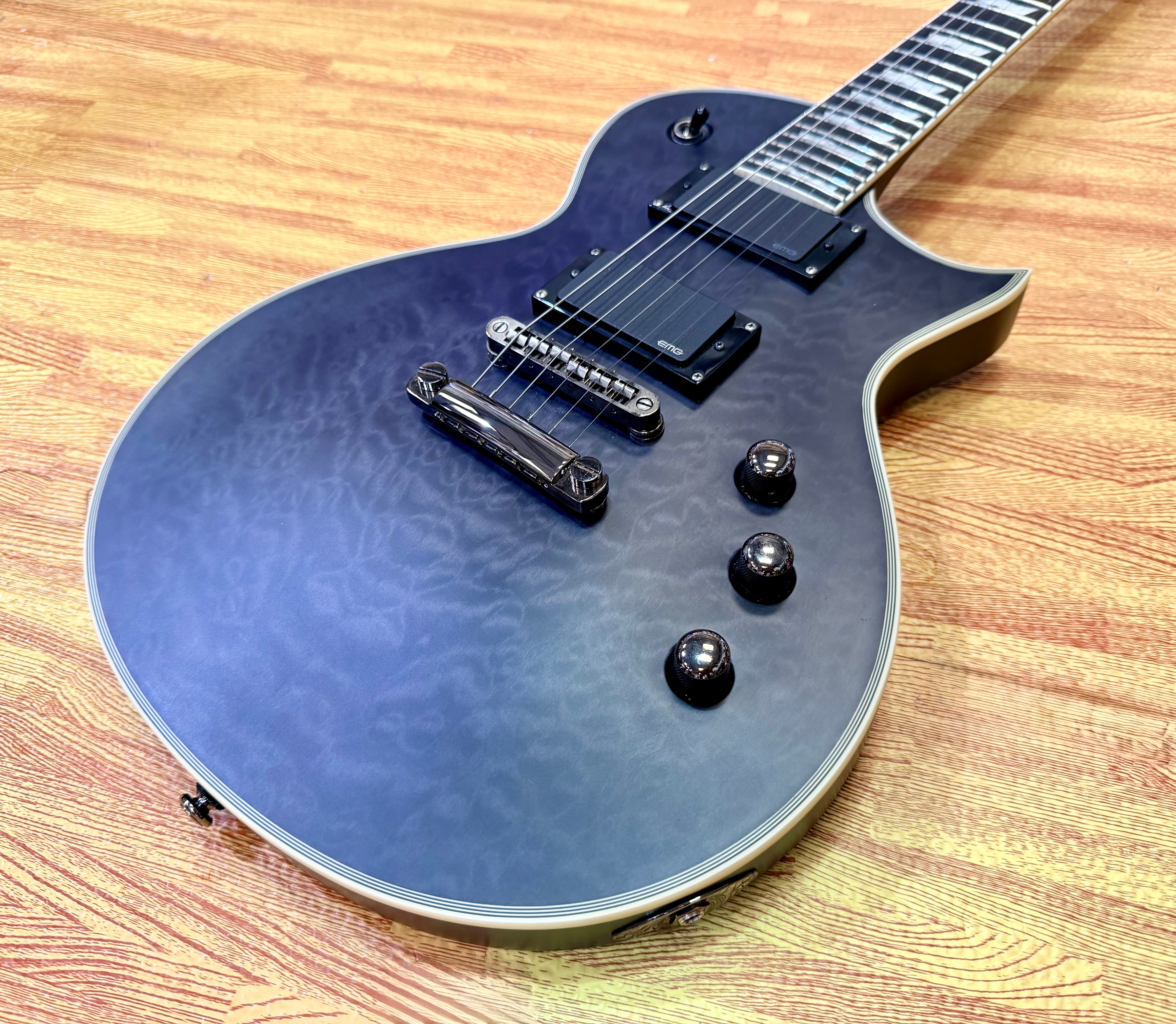 🔥MINT🔥 ESP LTD EC-401QM See Thru Black Satin~ EMG 81/60 Electric Guitar~ 2021!