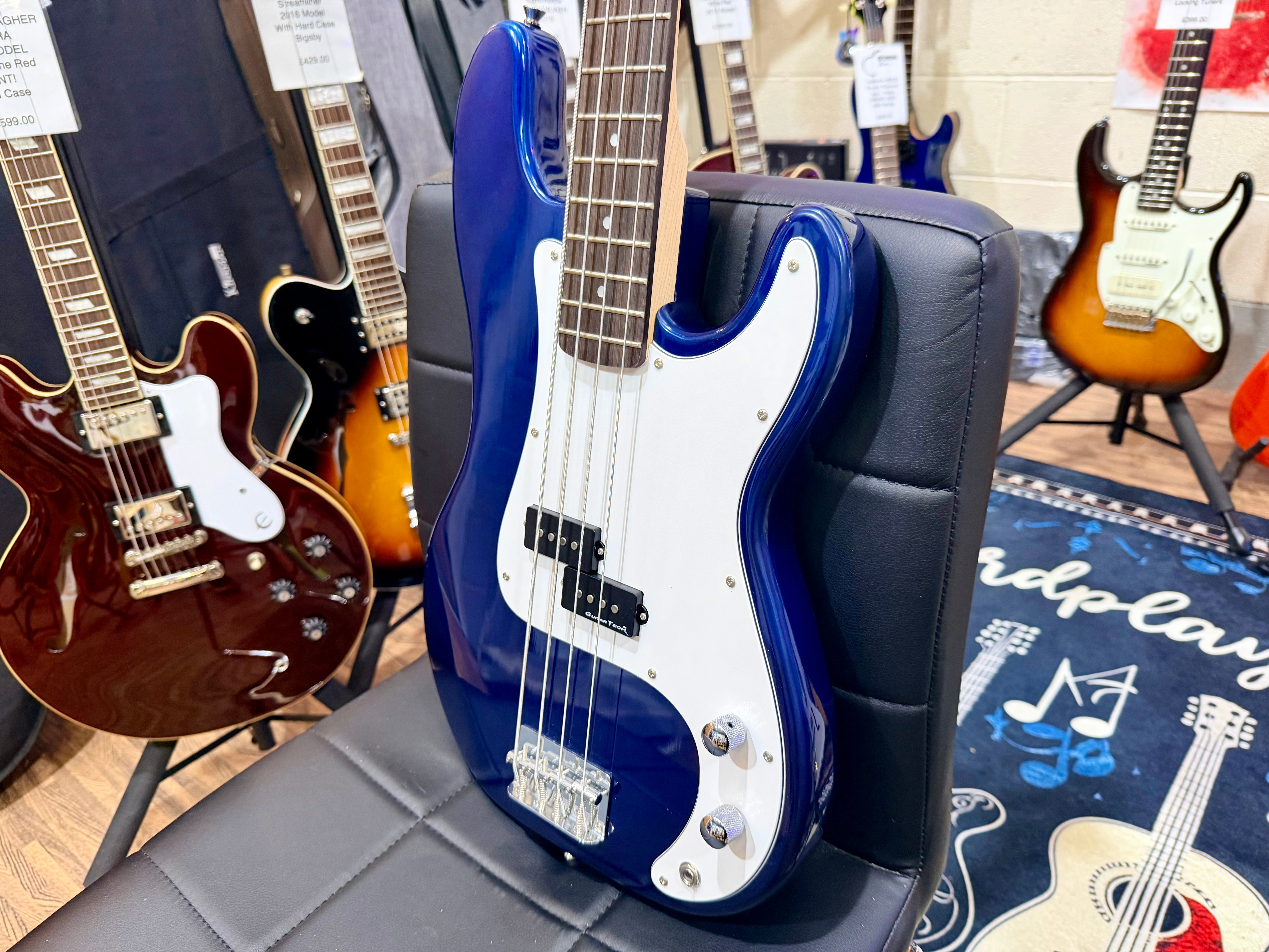⚡️NEW⚡️ Encore E4 Blaster Series Electric Bass Guitar~ Full Size 4/4 P Bass~Blue