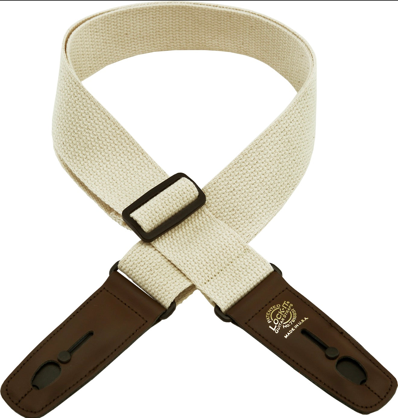 Lock-It Guitar Strap Cotton Series- Natural