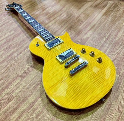 2015 ESP LTD EC-256 FM Lemon Drop~ Flamed Maple Electric Guitar~ Rosewood