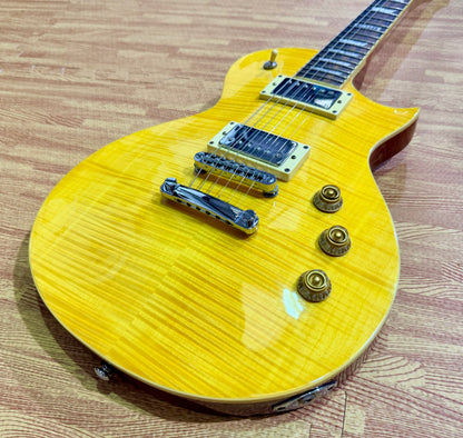 2015 ESP LTD EC-256 FM Lemon Drop~ Flamed Maple Electric Guitar~ Rosewood