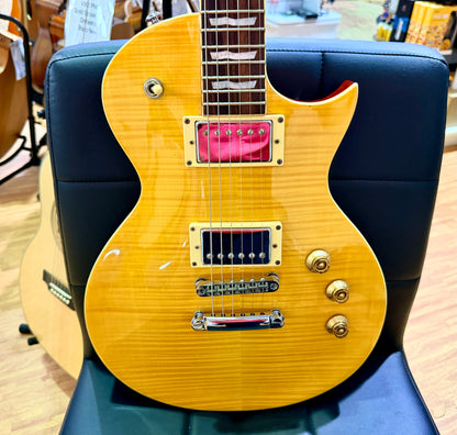 2015 ESP LTD EC-256 FM Lemon Drop~ Flamed Maple Electric Guitar~ Rosewood