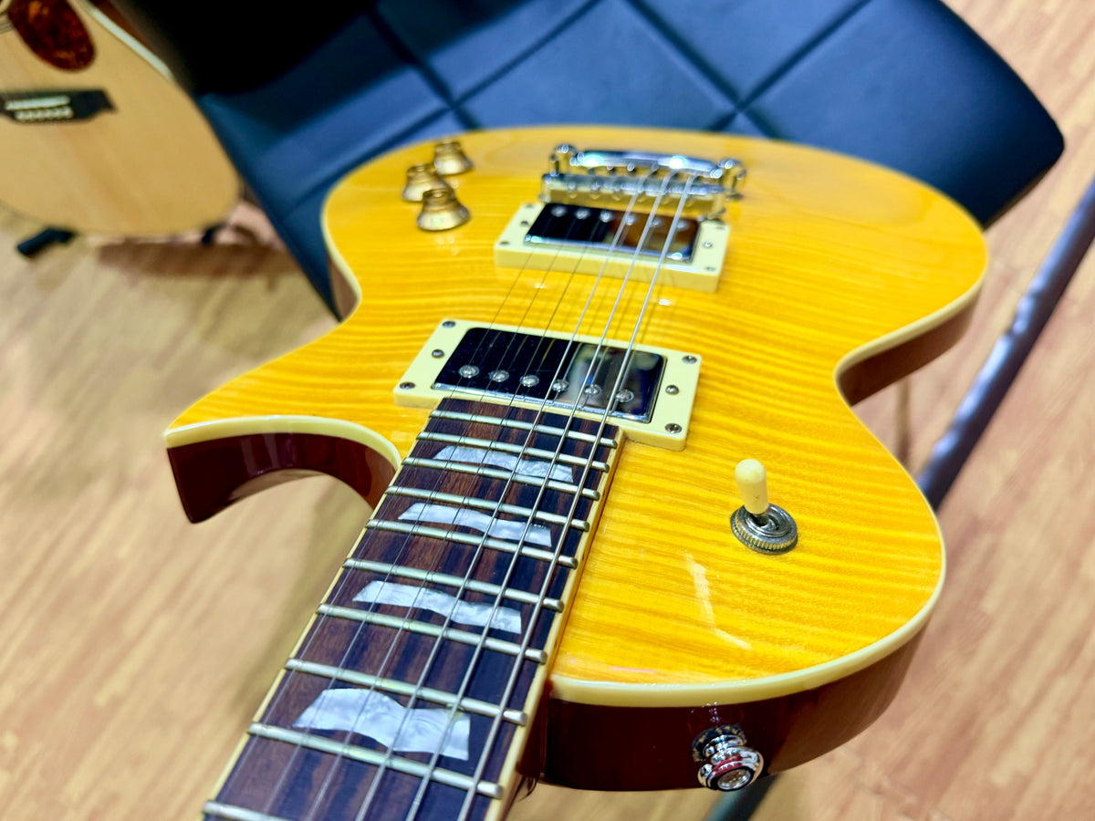 2015 ESP LTD EC-256 FM Lemon Drop~ Flamed Maple Electric Guitar~ Rosewood
