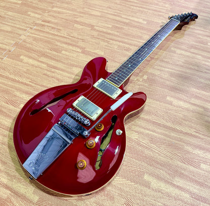 Fret King Elise Custom Cherry Red~ Semi Hollow Electric Guitar~ Vibrato~ B Stock