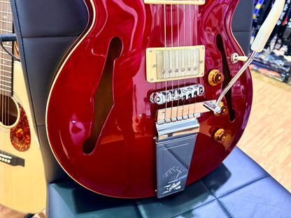 Fret King Elise Custom Cherry Red~ Semi Hollow Electric Guitar~ Vibrato~ B Stock