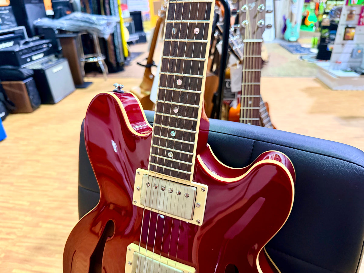 Fret King Elise Custom Cherry Red~ Semi Hollow Electric Guitar~ Vibrato~ B Stock