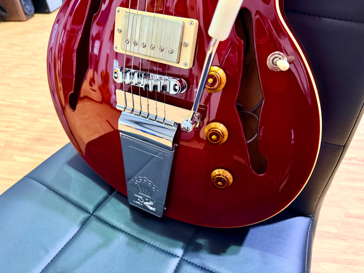 Fret King Elise Custom Cherry Red~ Semi Hollow Electric Guitar~ Vibrato~ B Stock