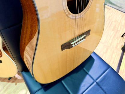 Vintage DM-A Dreadnought Acoustic Guitar Natural~ B Stock~ New Strings & Setup