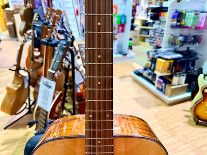 Vintage DM-A Dreadnought Acoustic Guitar Natural~ B Stock~ New Strings & Setup