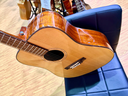 Vintage DM-A Dreadnought Acoustic Guitar Natural~ B Stock~ New Strings & Setup