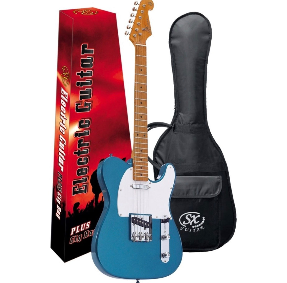 SX STL50+ Lake Placid Blue Electric Guitar Beginner Bundle~ 10W Amp, Strap