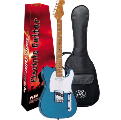 SX STL50+ Lake Placid Blue Electric Guitar Beginner Bundle~ 10W Amp, Strap