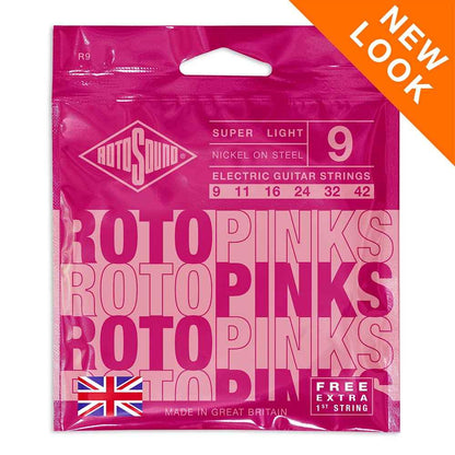 Rotosound Roto Pinks 09-42 Nickel Wound Electric Guitar Strings R9