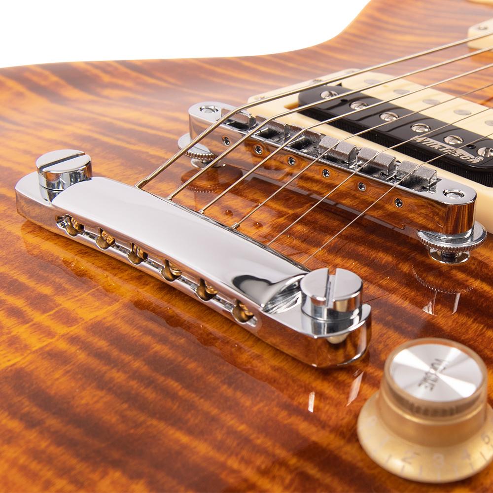 Vintage V100AFD ReIssued Electric Guitar ~ Flamed Amber