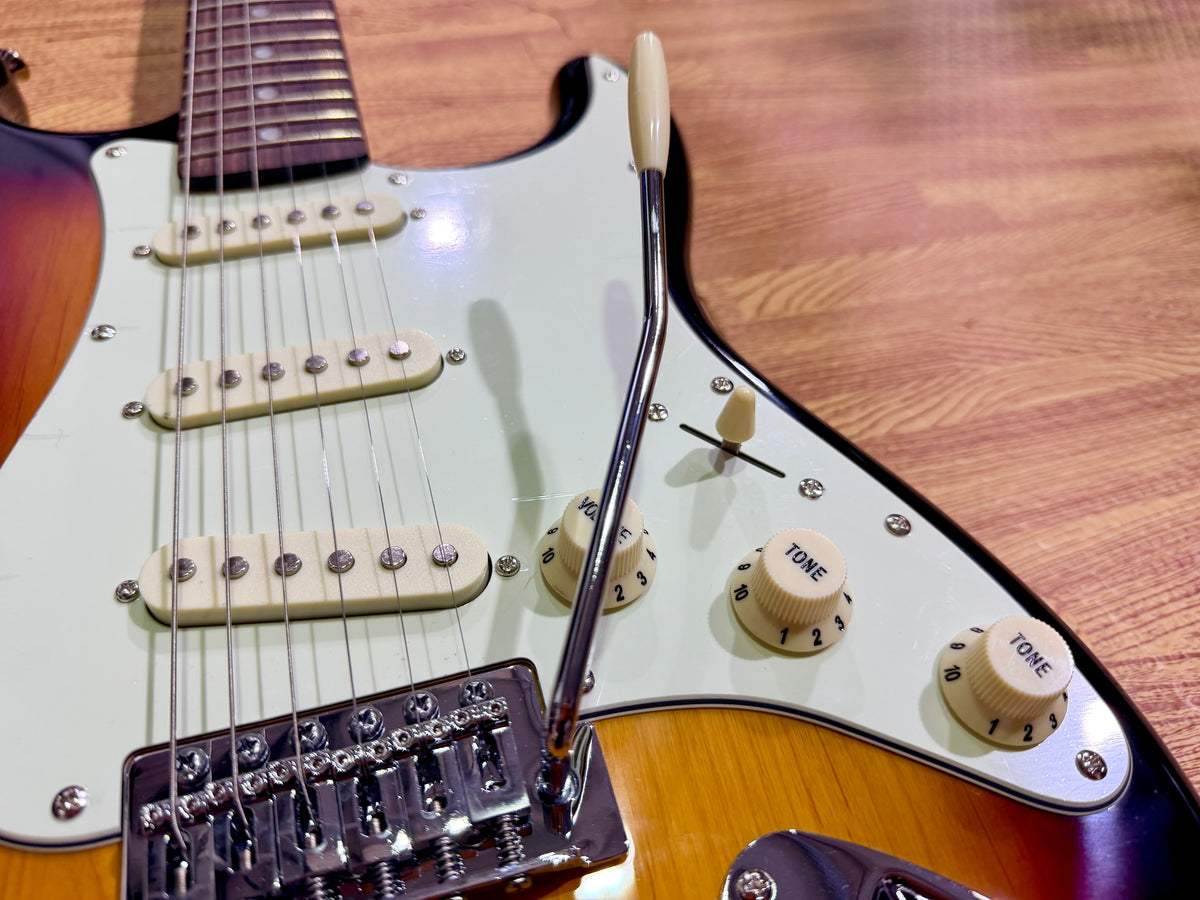 SX SST62+ 3-Tone Sunburst ST Electric Guitar~ Gig Bag~ Stratocaster Style NEW