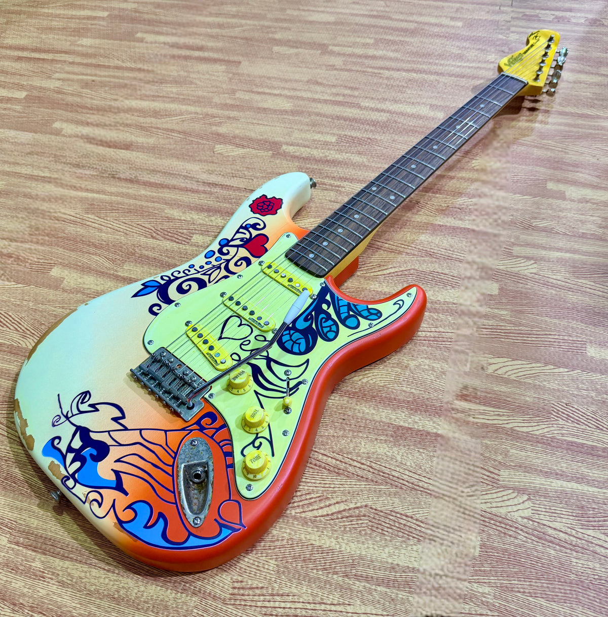 Vintage V6 Thomas Blug Summer of Love Stratocaster~ V6MRHDX Signature Guitar NEW