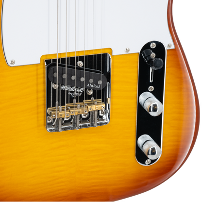 Prodipe TC90 ALDER Flame Top Honey Burst Electric Guitar