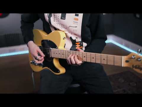 Load video: Vintage V20 Maple Coaster Series Electric Guitar ~ Butterscotch