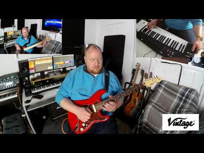 Vintage V60 Coaster Series Electric Guitar ~ Left Hand Boulevard Black