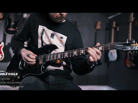 Load video: Vintage V69 Coaster Series Electric Guitar ~ Cherry Red